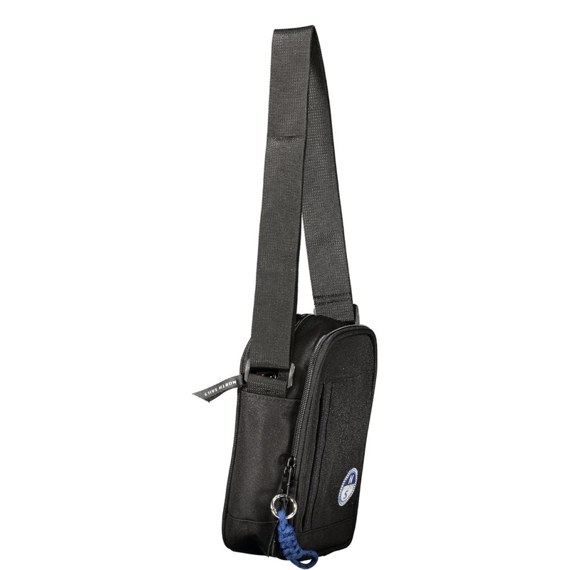 Black polyester men's shoulder bag-null