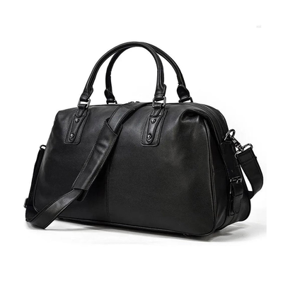 Σακ βουαγιάζ δερμάτινο amber μαύρο am4003, Black, medium