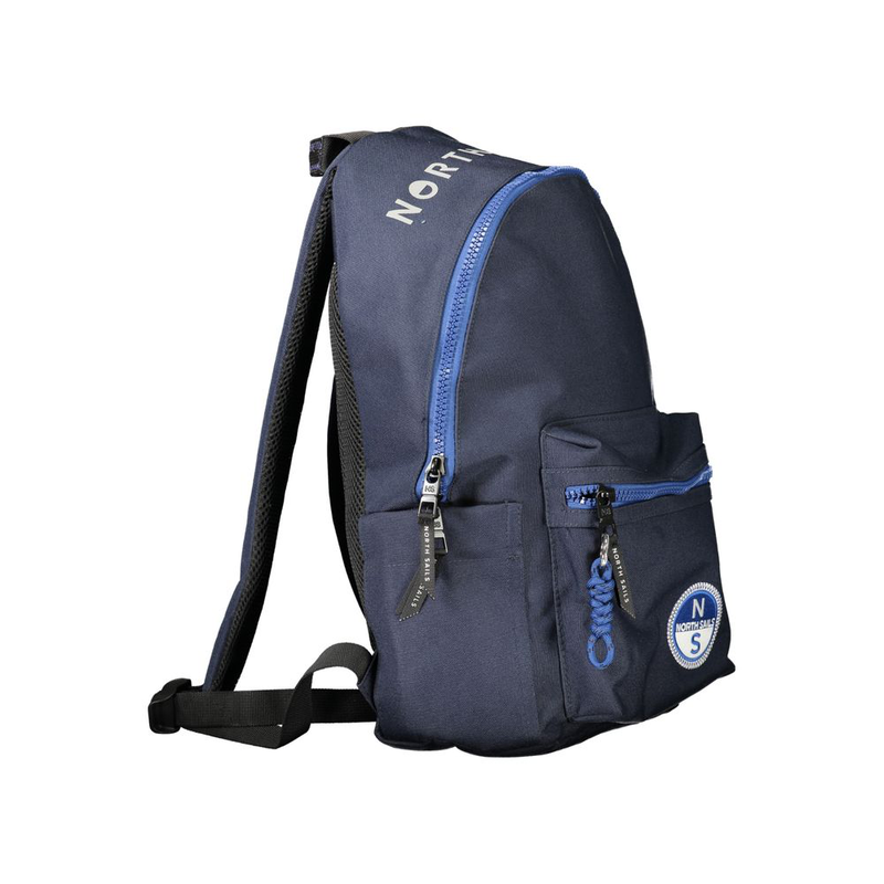 Blue polyester men's backpack-null