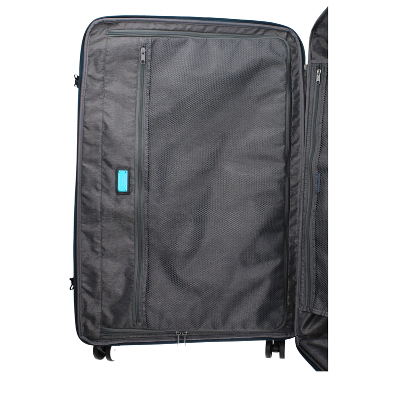 Blue fabric luggage and travel-null