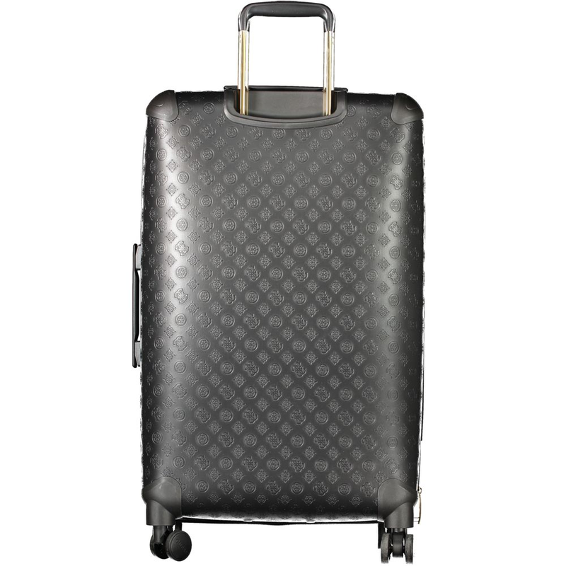 Black polyurethane women's travel bag-null