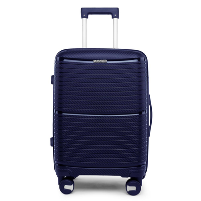 Βαλίτσα μεγάλη με προέκταση amber μπλε am1006, Blue, medium