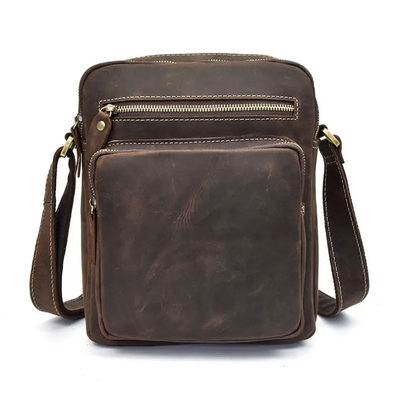 Τσαντάκι ώμου δερμάτινο amber καφέ am2020, Brown, medium