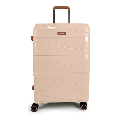 Bg berlin - ted medium size (4 wheel) 66cm/24in luggage, 15kg suitcase, cream/camel, Cream/camel, medium