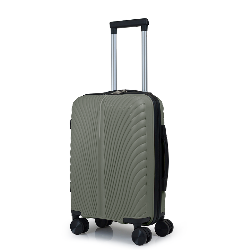 Aerocase - peacock, small cabin size (4 removable wheel) 52cm/18in luggage, 8kg suitcase, black-null