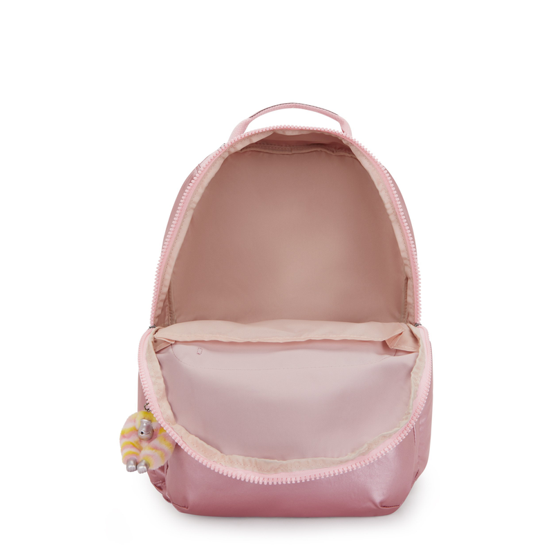 Kipling school bag seoul lap bronze pink metallic-null
