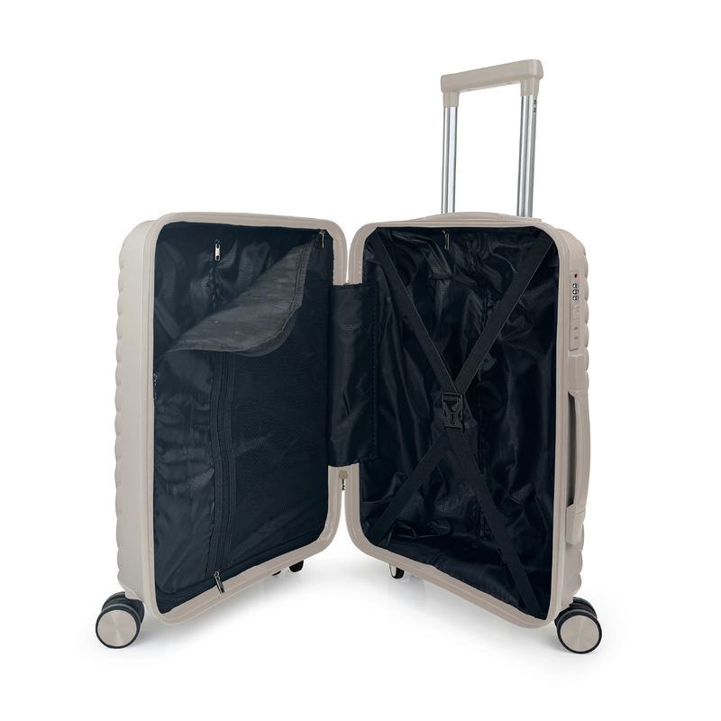 Aerocase - peacock, cabin size (4 wheel) 56cm/20in luggage, 10kg suitcase, beige-null