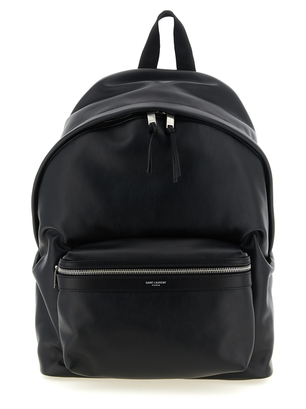 Black calfskin backpack-null