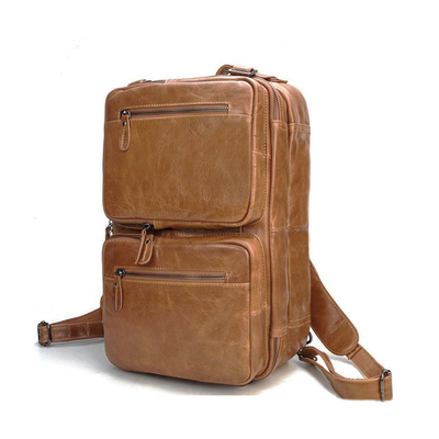 Σακίδιο δερμάτινο amber καφέ am2016, Brown, medium