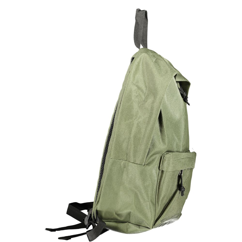 Green polyester men's backpack-null