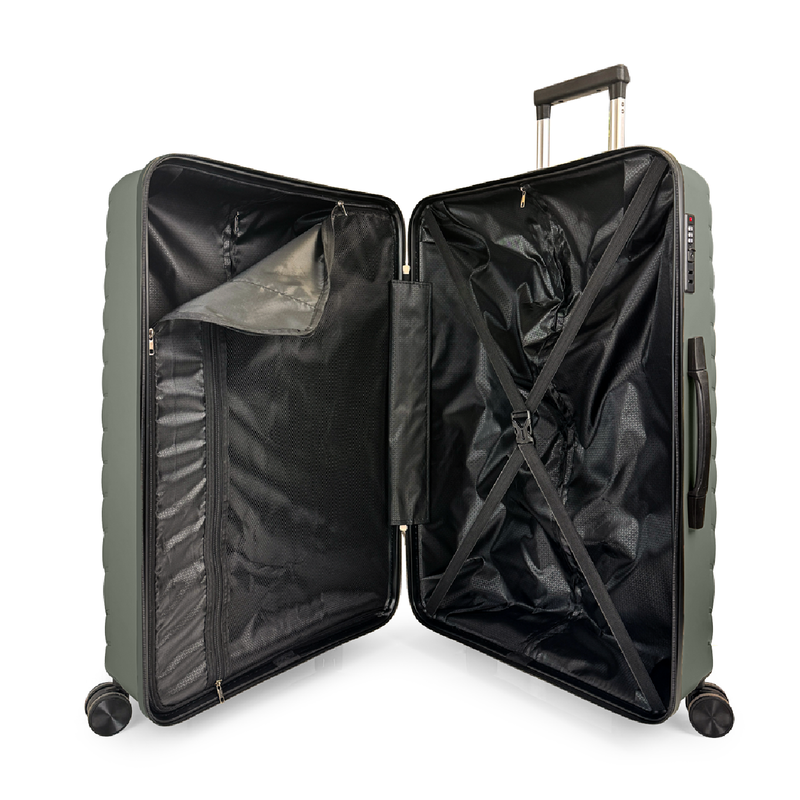 Aerocase - peacock, large size (4 wheel) 77cm/28in luggage, 20-23kg suitcase, black-null