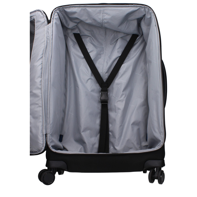 Black fabric luggage and travel-null