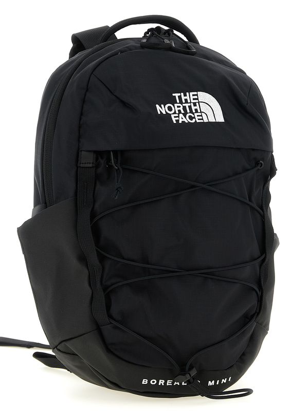 Black nylon backpack-null