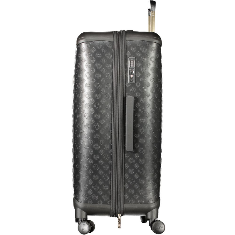 Black polyurethane women's travel bag-null