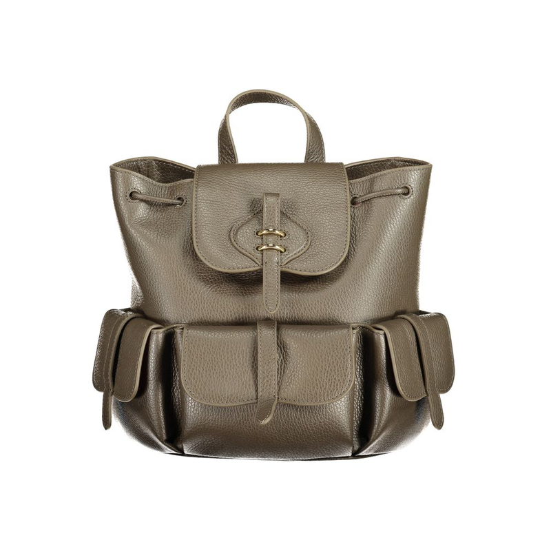 Brown leather backpack-null