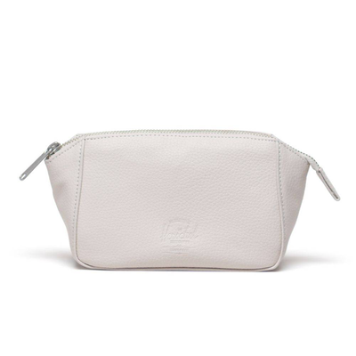 Milan small toiletry bag vegan leather, Moonbeam, medium