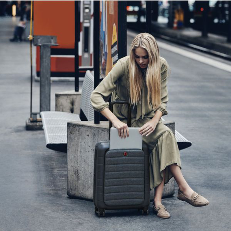 Product image: Wenger, syntry, carry-on case with laptop compartment, black / heather grey ( r ), , medium-null
