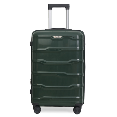 Βαλίτσα μεγάλη με προέκταση amber πράσινο am1014, Green, medium