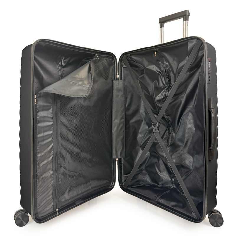 Aerocase - peacock, large size (4 wheel) 77cm/28in luggage, 20-23kg suitcase, black-null