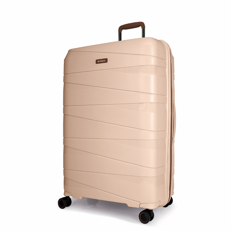 Product image: Bg berlin - ted set of 3 luggages & bg tumbler gift (4 wheel) 55cm/20in, 66cm/24in, 76cm/28in suitcases, cream/camel-null