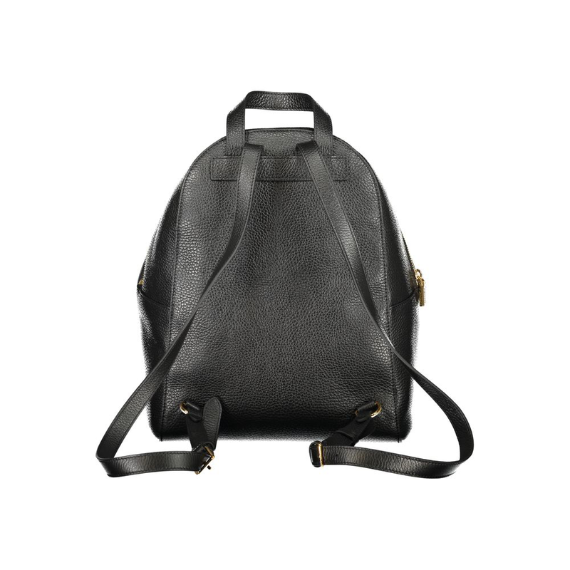 Black leather women backpack-null