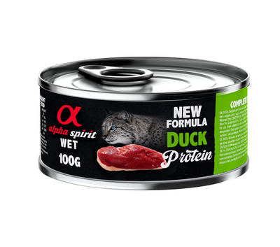 Alpha spirit adult duck wet cat food, , medium