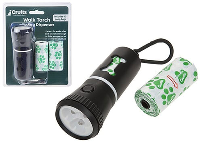 Led walk torch with poop bag dispenser, , medium