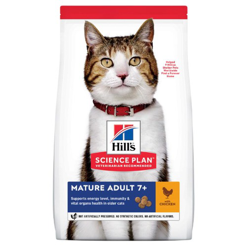 Hills science plan mature adult 7+ cat food with chicken - 300-gr, , medium-null