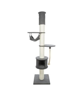 Trixie fidele cat tree xxl, floor to ceiling &chi;&rho;&omega;&mu;&alpha; grey, Grey, medium