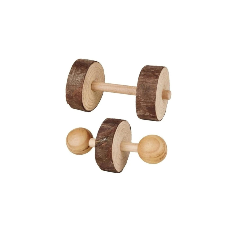 Trixie set of dumbells bark wood 4.5*9cm 2pcs, , medium-null