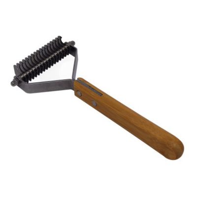 Bamboo groom dematting comb with 10 stainless steel teeth, , medium