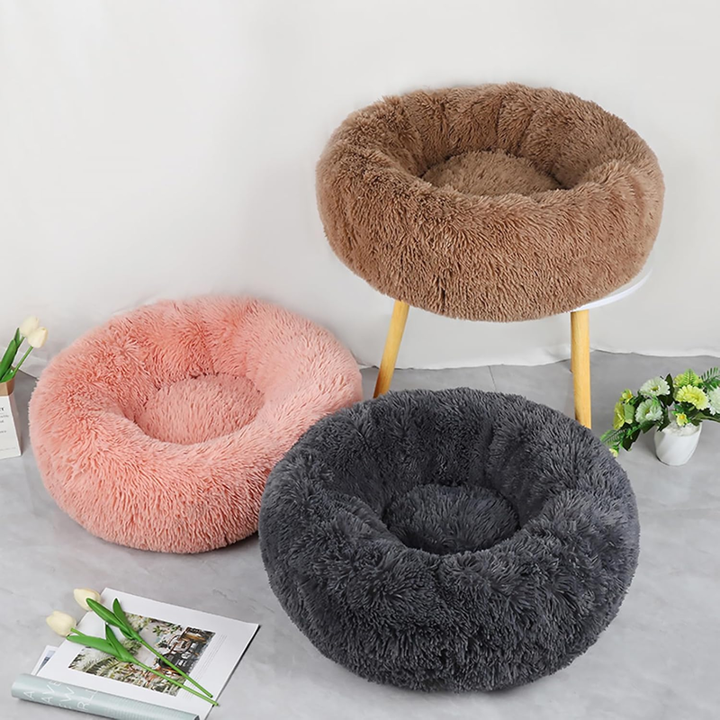Round soft plush bed 70cm-null