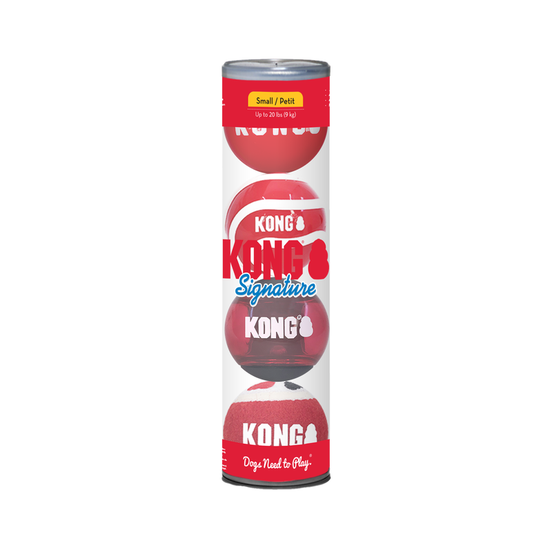 Kong signature balls 4 pieces assorted medium - 1gr, , medium-null