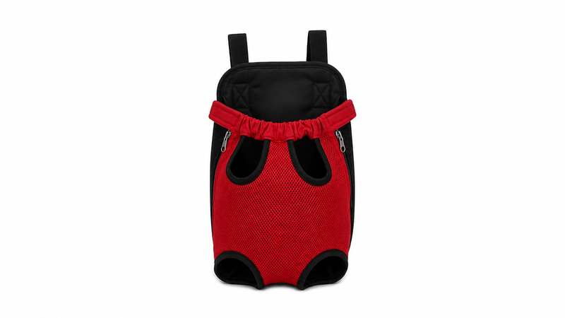 Front pet travel backpack carrier-red-null