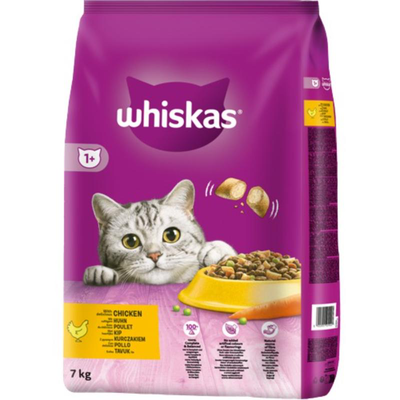 Whiskas ξηρη τροφη για γατες με γευση κοτοπουλο 7kg, , medium