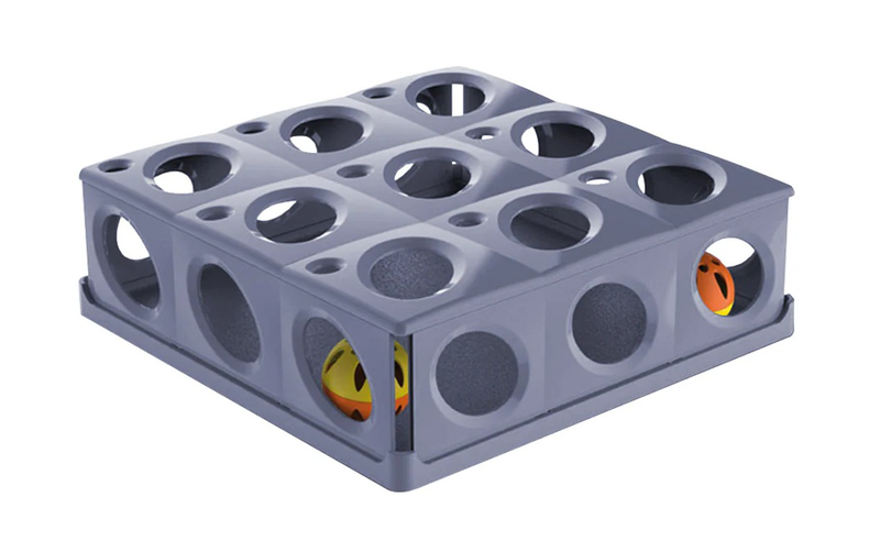Tricky cat toy with two balls-null
