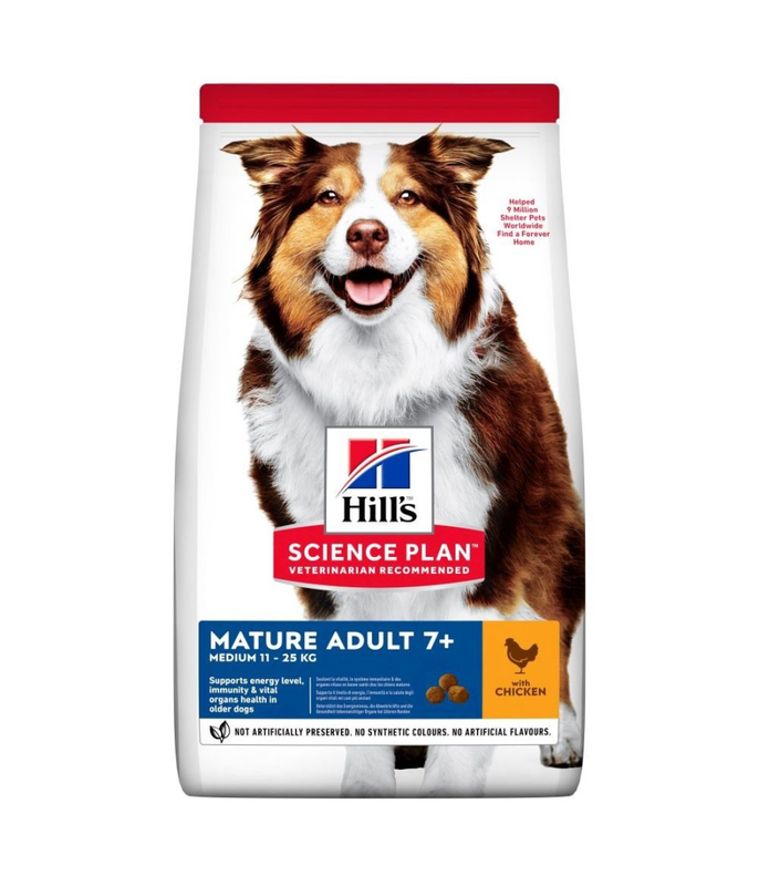 Hills science plan medium mature adult 7+ dog food with chicken &sigma;&upsilon;&sigma;&kappa;&epsilon;&upsilon;&alpha;&sigma;&iota;&alpha; 12+2kg free-null