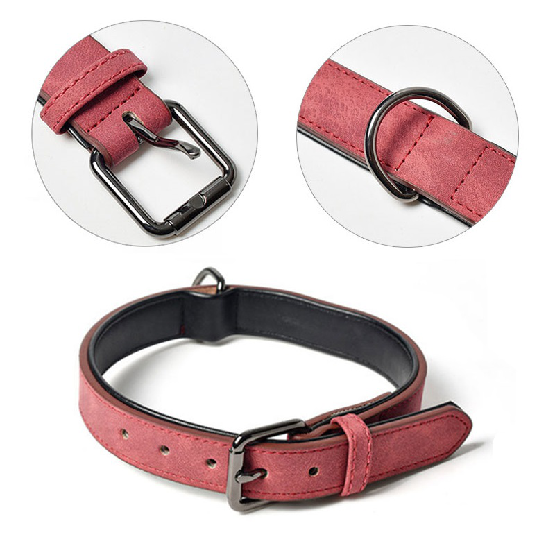 Leather collar for pets-null