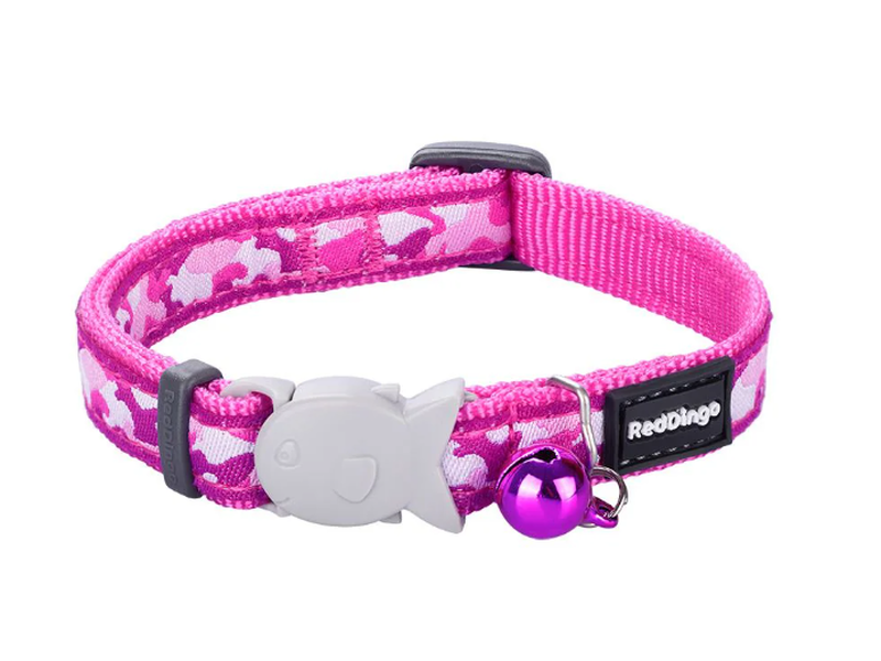 Product image: Red dingo camouflage hot pink cat collar - xs-null