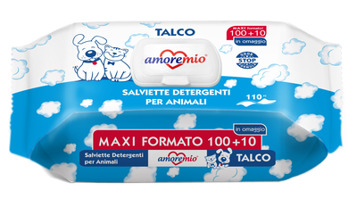 Amore mio scented wipes talco 30x20cm -110pcs, , medium