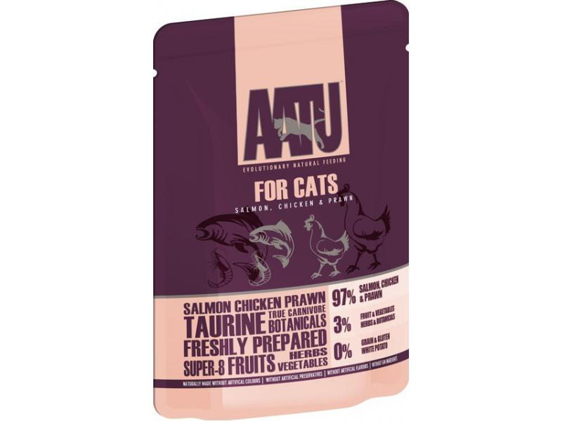 Aatu wet food for cats salmon, chicken & prawn - 85gr-null