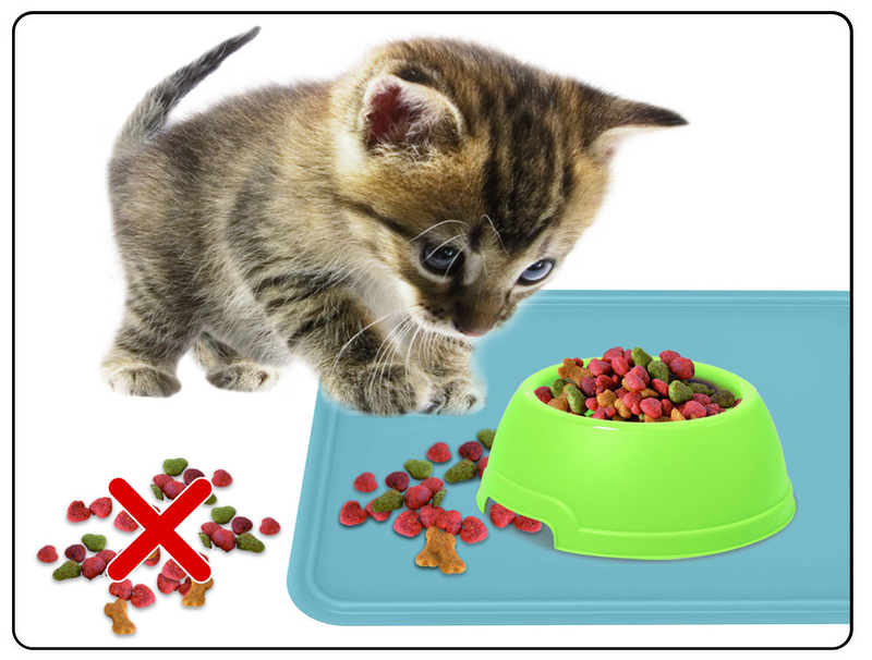 Soft anti-dirt tray for food bowls-null