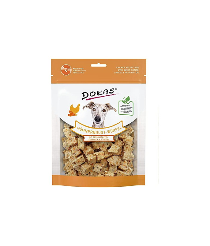 Dokas chicken breast cube with sweet potato, linseed and coconut oil &sigma;&upsilon;&sigma;&kappa;&epsilon;&upsilon;&alpha;&sigma;&iota;&alpha; 150g, , medium-null