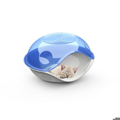 Georplast transparent cave covered bed for pets - assorted colors, Light Blue, medium