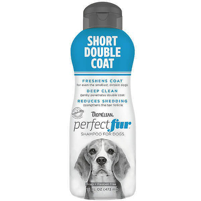 Tropiclean perfect fur short double coat dog shampoo - 473gr-null