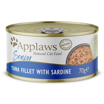 Cat senior tin tuna fillet with sardine 70g, , medium