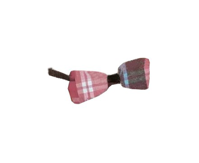 Beau tie - pink check & pom pom  -2 pack, , medium