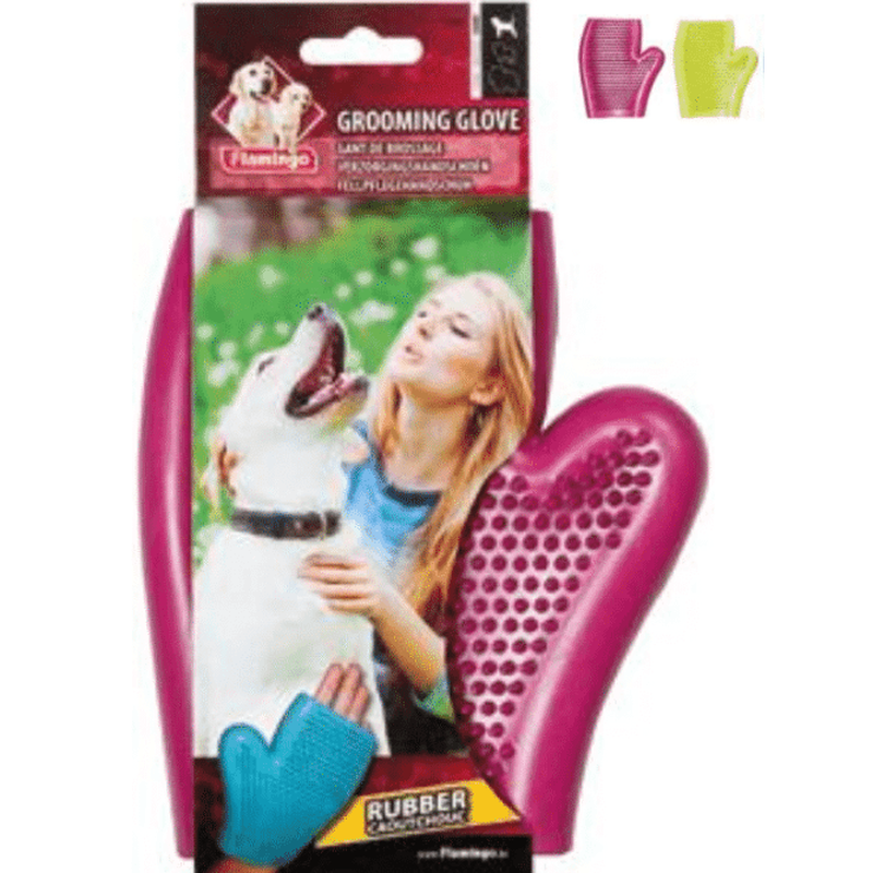 Flamingo rubber massage & grooming glove-null