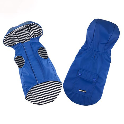 Pet interest raincoat with stripe lining blue - blue 26cm, , medium