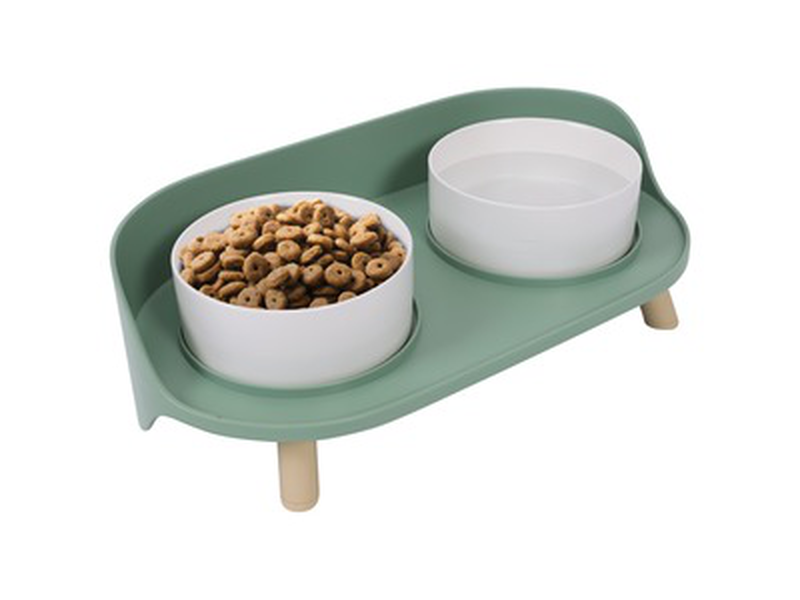 M-pets - altitude double raised pet bowl, , medium-null